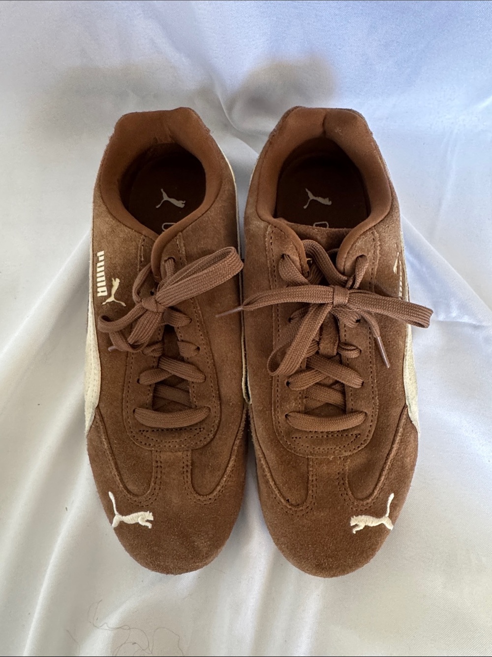 Puma Speedcat OG Suede Sneakers in Brown and Cream - Picture 5 of 10
